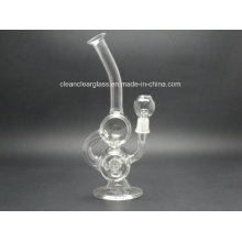 Wholesale Price Glass Double Barrel Recycler with 14.5mm Joint and Inliner Perc